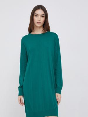 Šaty United Colors of Benetton zelená barva, mini, jednoduché
