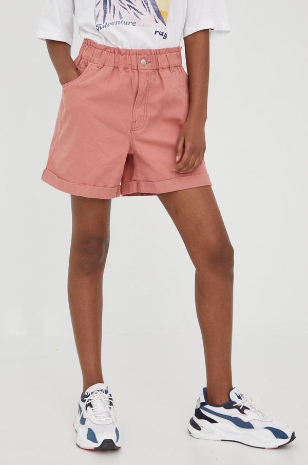 Džínové šortky JDY dámské, růžová barva, hladké, high waist