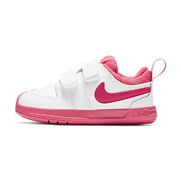 Bílo-růžové dětské tenisky na suchý zip Nike Pico