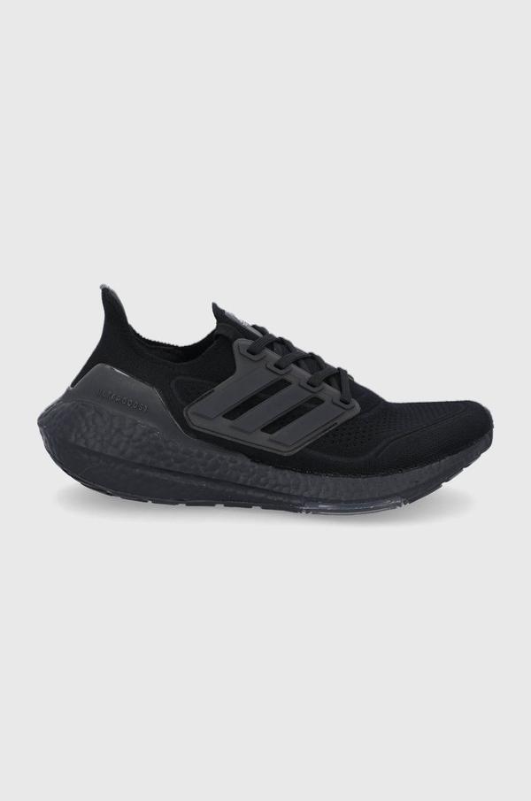 Boty adidas Performance černá barva, na plochém podpatku