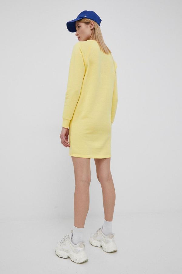 Šaty JDY žlutá barva, mini, jednoduchý
