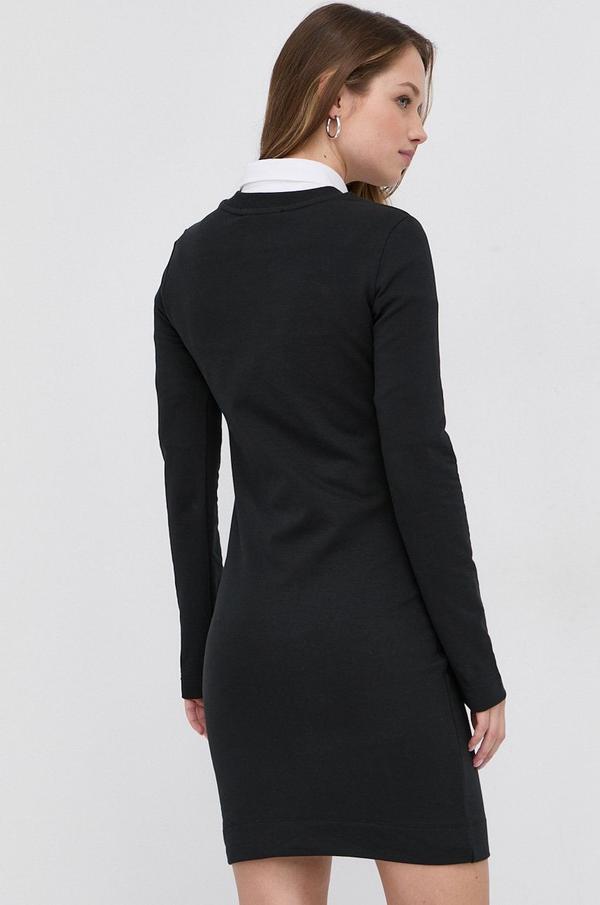 Šaty Love Moschino černá barva, mini, jednoduché