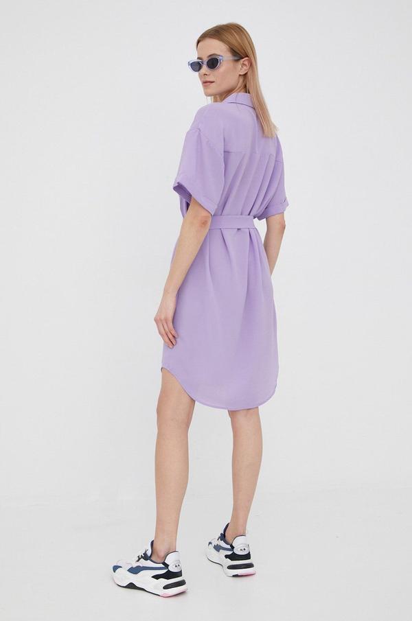 Šaty Noisy May fialová barva, mini