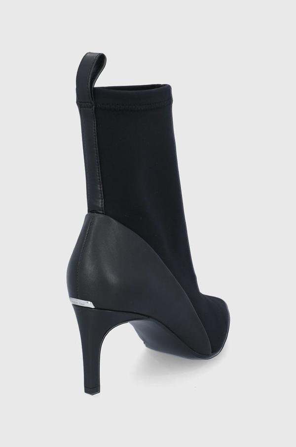Nízké kozačky Calvin Klein dámské, černá barva, na podpatku