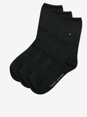Tommy Hilfiger Sock Sparkle Giftbox Ponožky 3 páry Černá