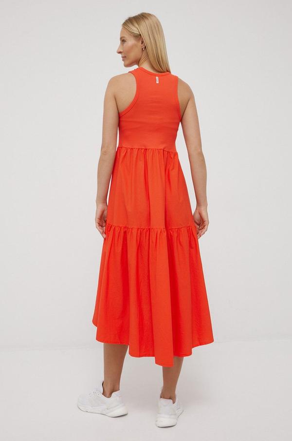 Šaty Deha oranžová barva, mini, áčková