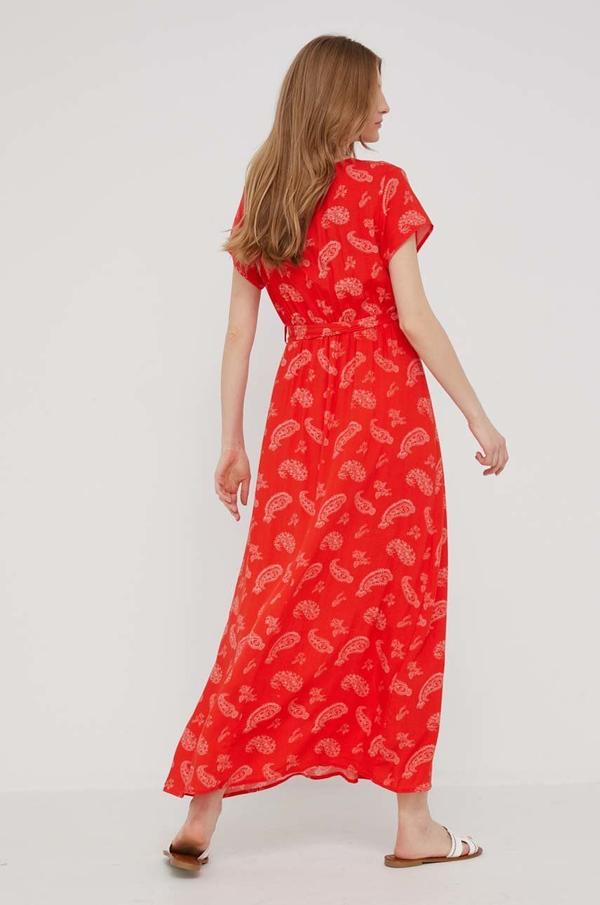 Šaty Answear Lab červená barva, maxi, áčková