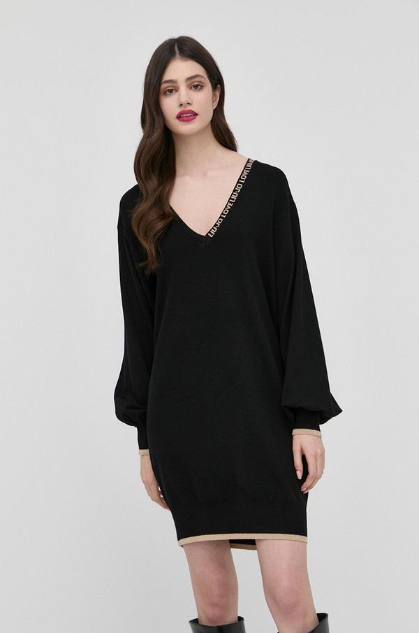 Šaty Liu Jo černá barva, mini, jednoduchý