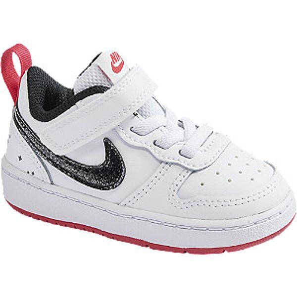 Bílé dětské tenisky na suchý zip Nike Court Borough Low 2