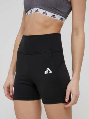 Tréninkové šortky adidas HE9263 dámské, černá barva, hladké, high waist