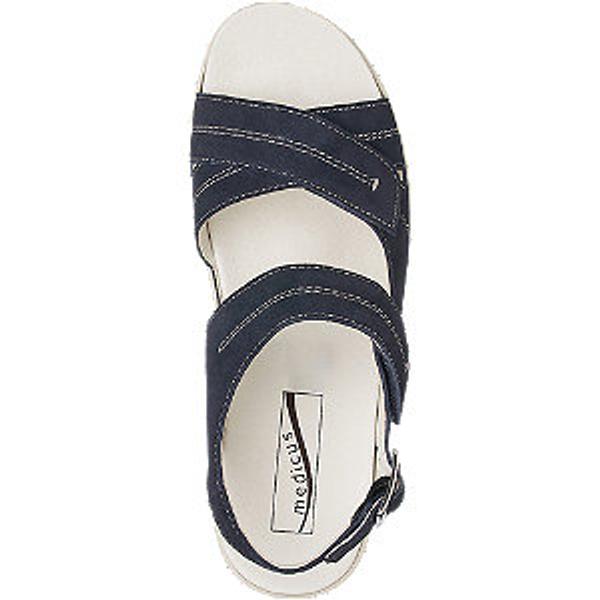 Tmavě modré kožené komfortní sandály Medicus
