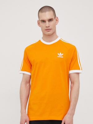 Bavlněné tričko adidas Originals Adicolor HE9551 oranžová barva, s aplikací