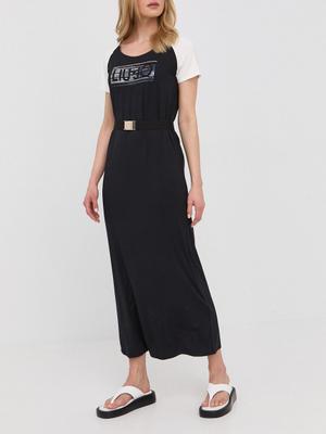 Šaty Liu Jo černá barva, midi, jednoduchý