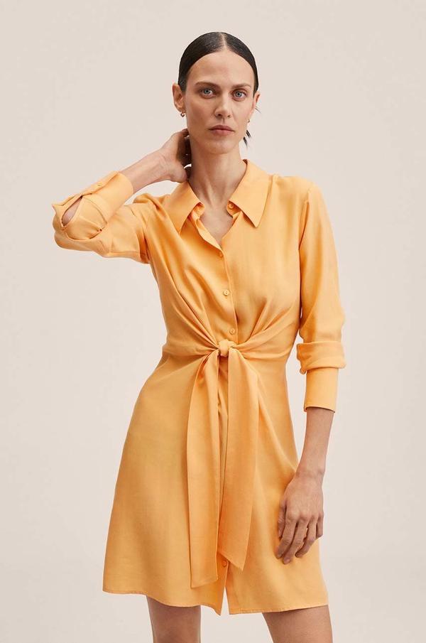 Šaty Mango Nikita2 oranžová barva, mini, jednoduchý