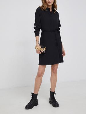 Šaty Calvin Klein černá barva, mini, oversize
