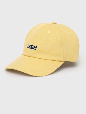 Čepice Vans žlutá barva, hladká