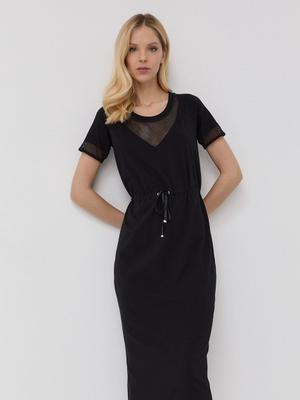 Šaty Liu Jo černá barva, midi, jednoduchý
