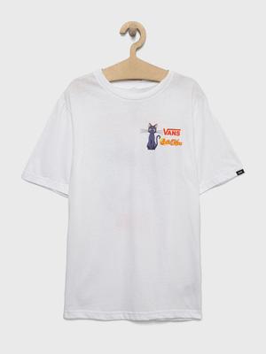Dětské bavlněné tričko Vans bílá barva