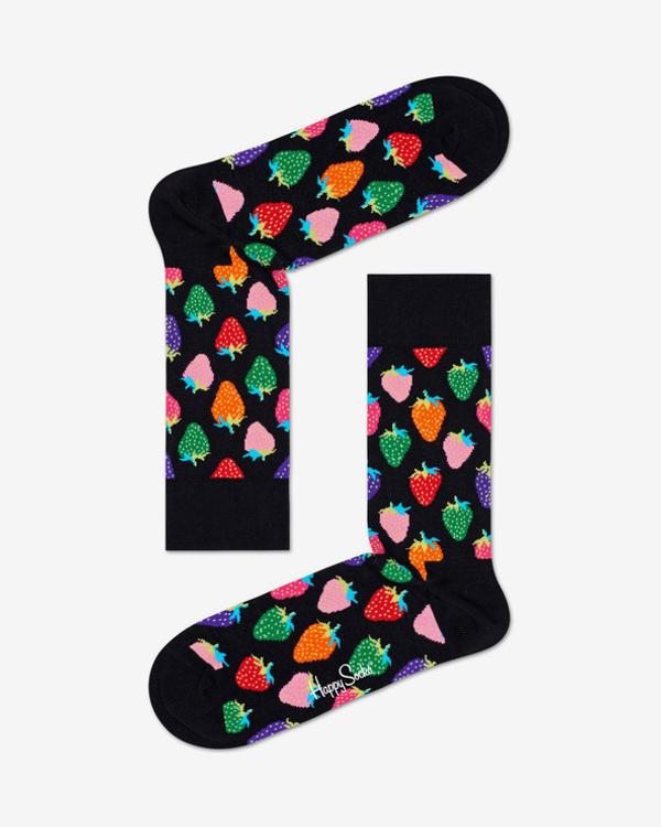 Happy Socks Strawberry Ponožky Černá Vícebarevná