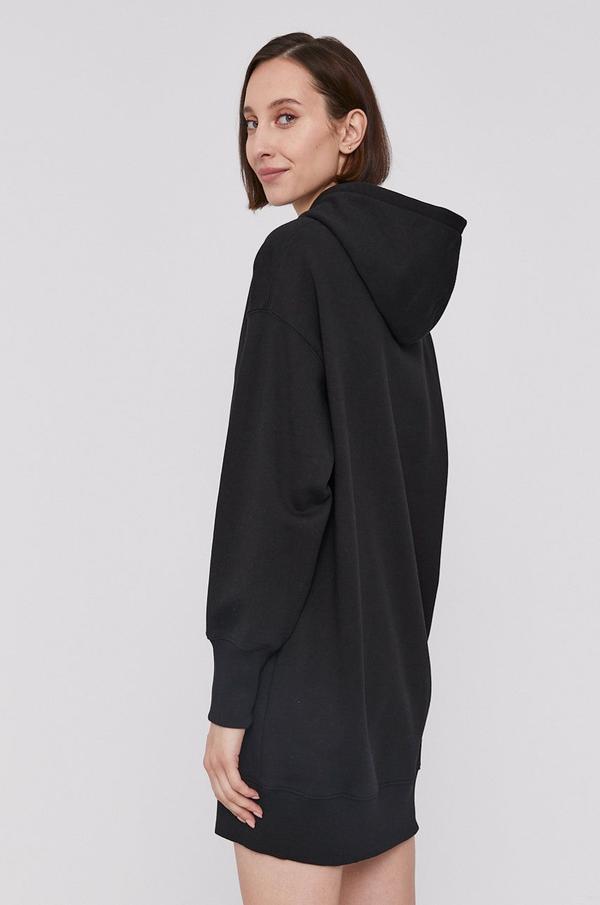 Šaty Lacoste černá barva, mini, oversize