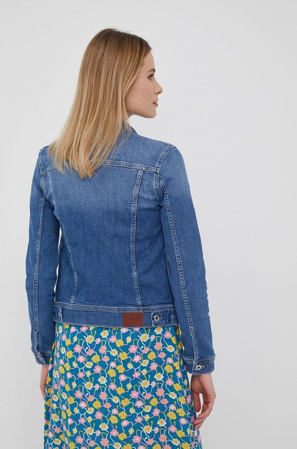 Džínová bunda Pepe Jeans Thrift dámská, tmavomodrá barva, přechodná