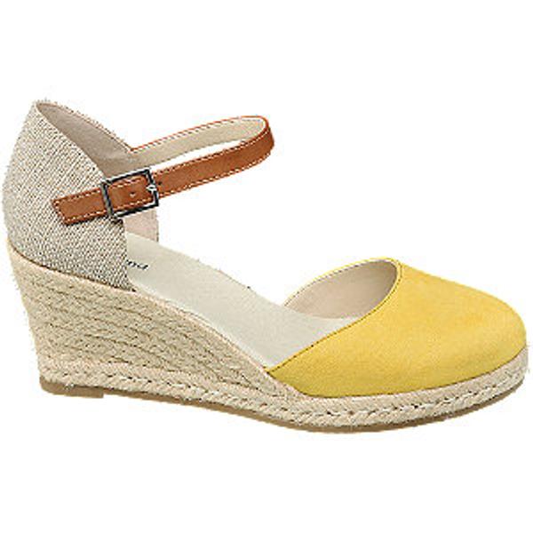 Béžovo-žluté sandály na klínku Graceland