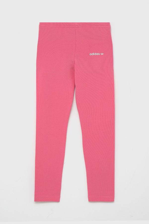 Dětské legíny adidas Originals H32356 růžová barva, hladké