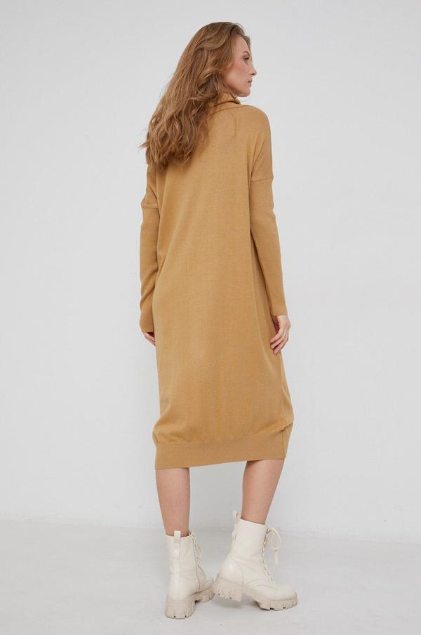 Šaty Answear Lab béžová barva, mini, oversize
