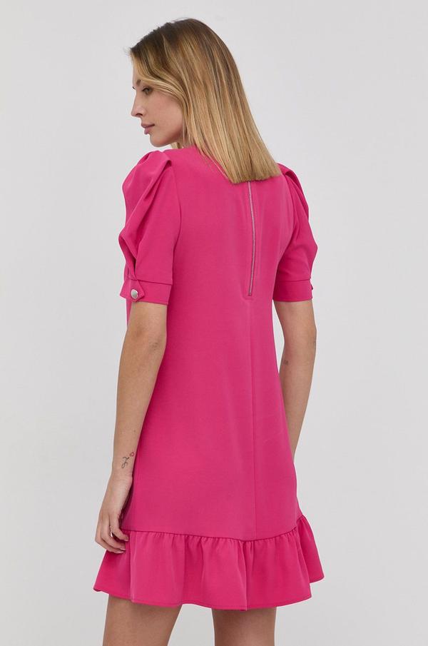 Šaty Silvian Heach růžová barva, midi, jednoduchý