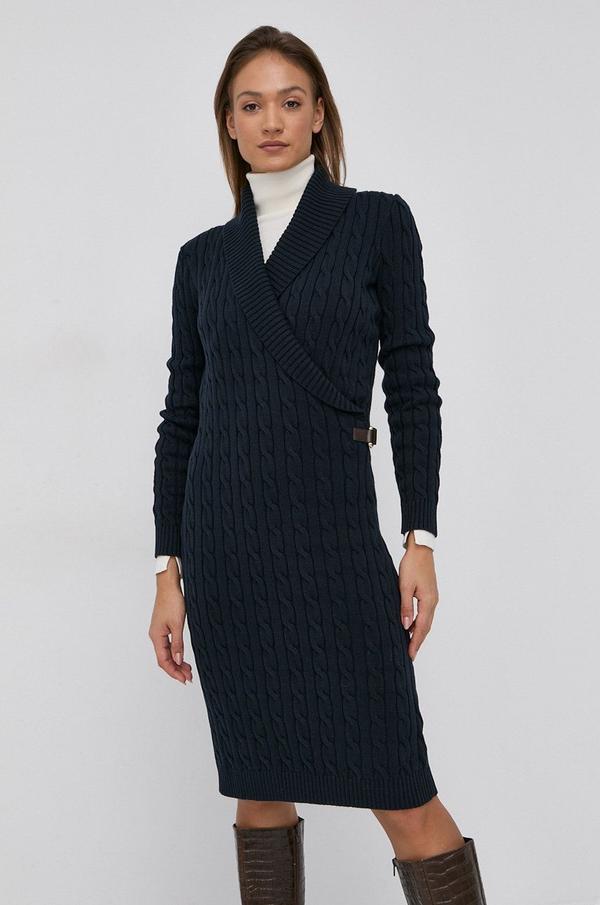 Šaty Lauren Ralph Lauren tmavomodrá barva, mini, jednoduché