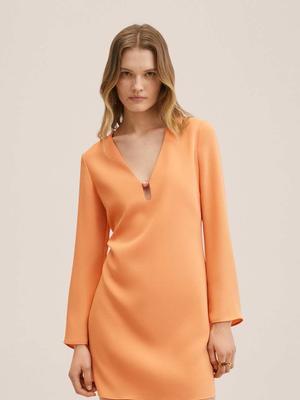 Šaty Mango Almond oranžová barva, mini