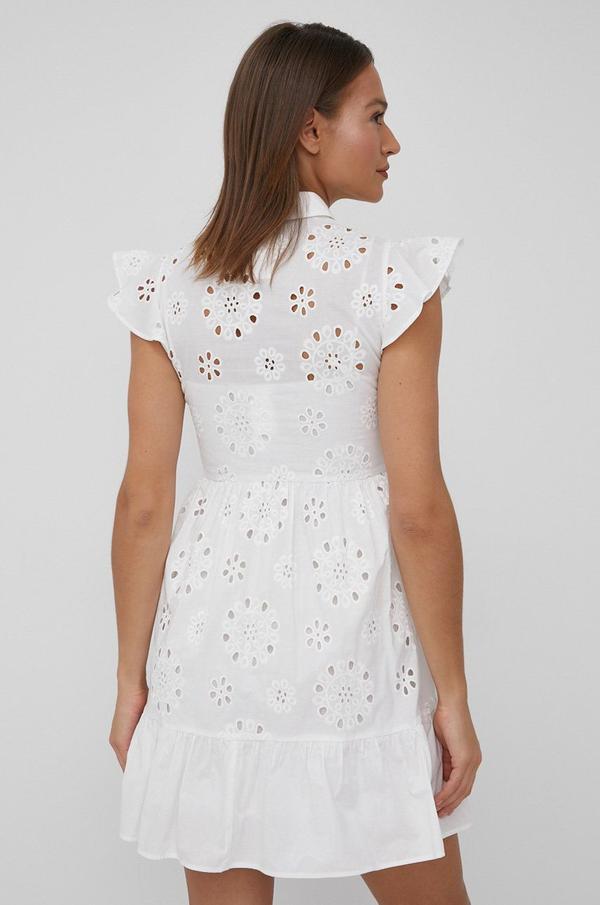 Bavlněné šaty Pennyblack bílá barva, mini, áčková