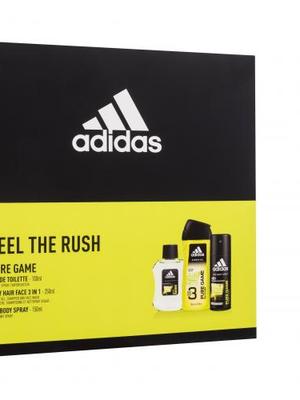 Adidas Pure Game dárková kazeta toaletní voda 100 ml + sprchový gel 250 ml + deodorant 150 ml pro muže poškozená krabička