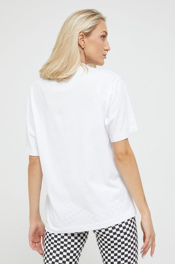 Bavlněné tričko Vans bílá barva