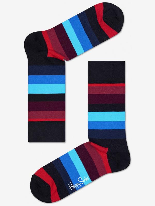 Happy Socks Stripe Ponožky Černá Modrá