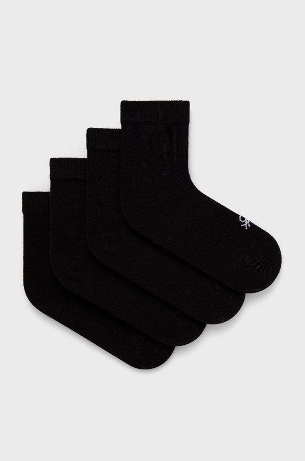 Dětské ponožky United Colors of Benetton (4-pack) černá barva