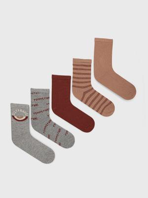 Dětské ponožky Name it (5-pack) hnědá barva