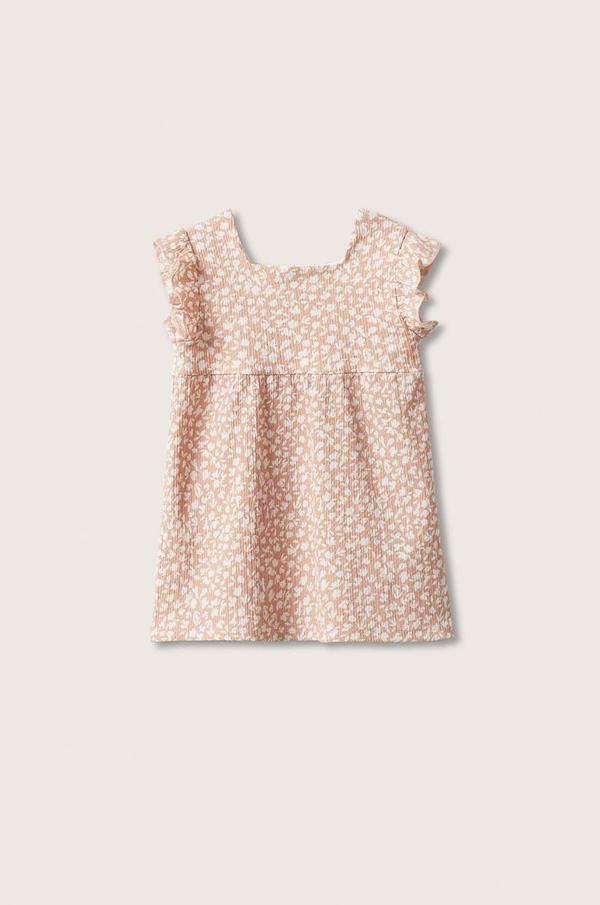 Dívčí šaty Mango Kids Lourdes růžová barva, mini, jednoduchý