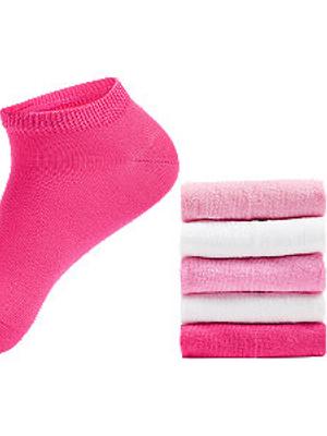 Bílo-růžové ponožky – 5 párů