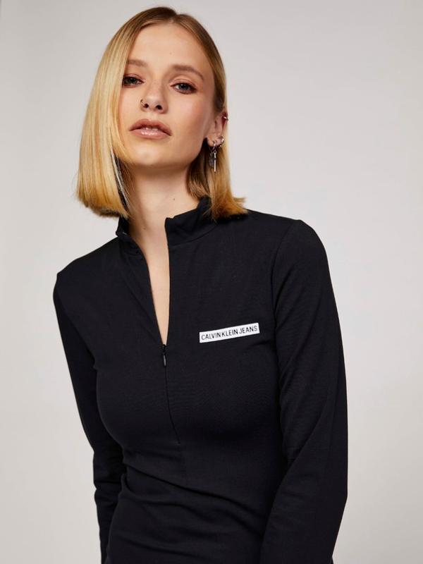 Calvin Klein Microflock Šaty Černá