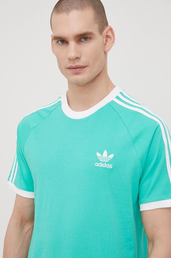 Bavlněné tričko adidas Originals Adicolor HE9549 zelená barva, s aplikací