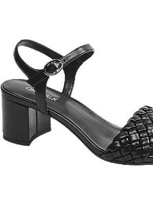 Černé sandály na podpatku Catwalk