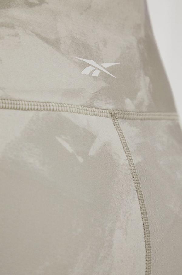 Tréninkové šortky Reebok dámské, béžová barva, vzorované, medium waist