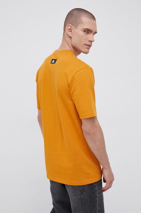 Tričko adidas Performance H39750 pánské, oranžová barva, s potiskem