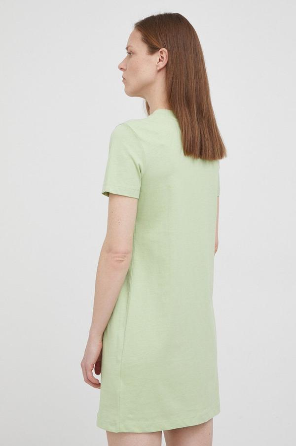 Bavlněné šaty Calvin Klein Jeans zelená barva, mini, jednoduchý