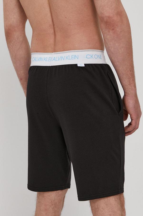 Pyžamové šortky Calvin Klein Underwear pánské, černá barva, hladké