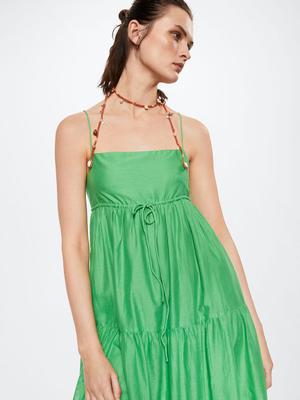 Bavlněné šaty Mango Zamora zelená barva, midi, oversize