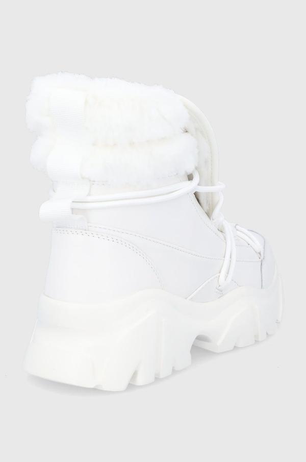 Sněhule EA7 Emporio Armani dámské, bílá barva, na platformě, zateplené