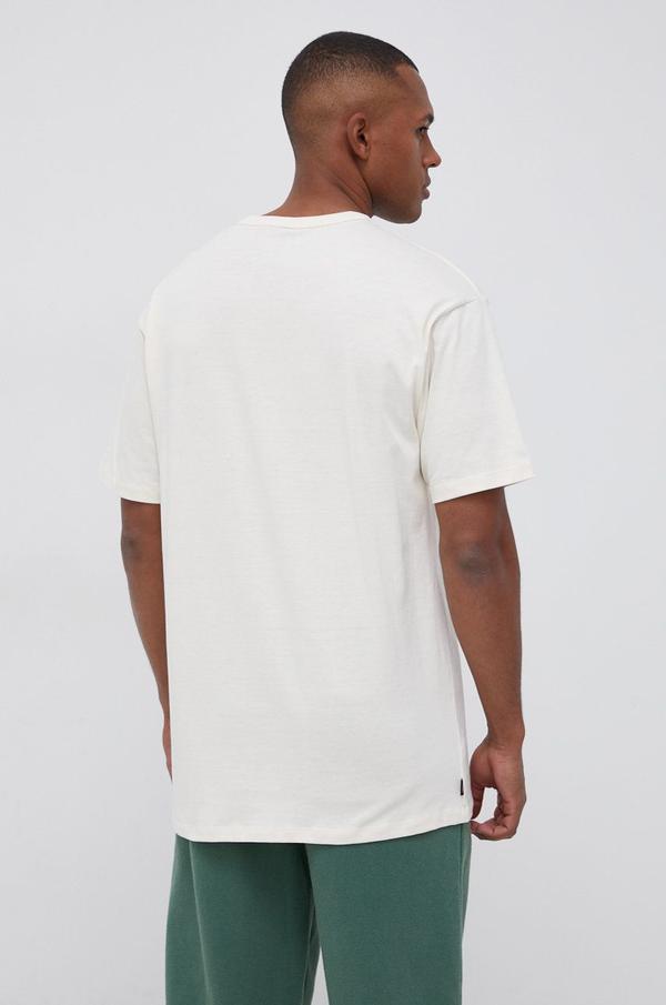 Bavlněné tričko Vans krémová barva, s potiskem
