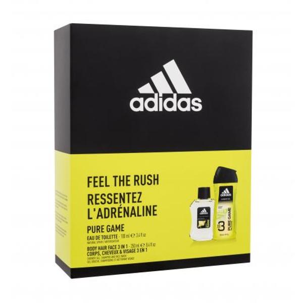 Adidas Pure Game dárková kazeta toaletní voda 100 ml + sprchový gel 250 ml pro muže